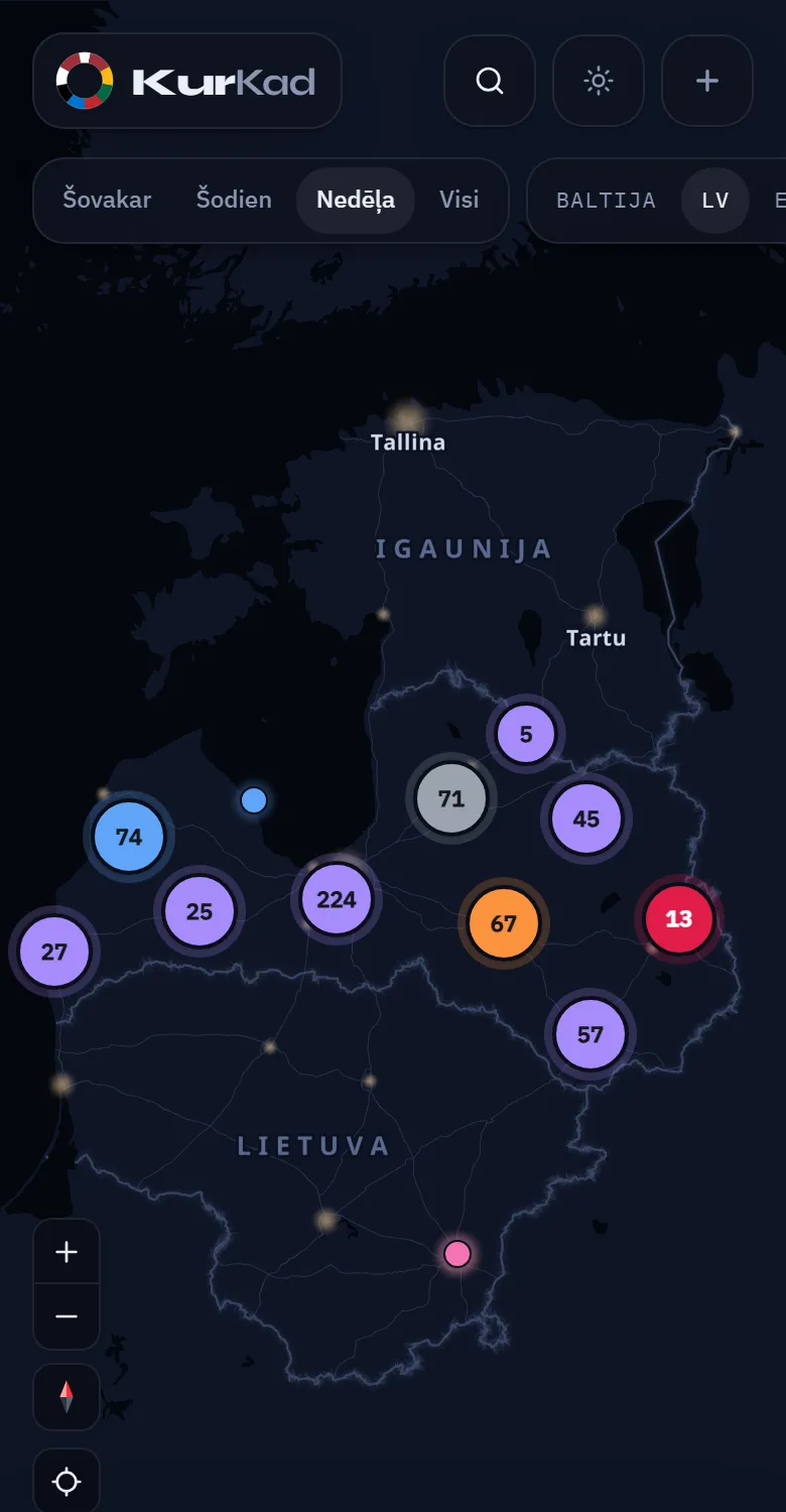 kurkad.lv karte telefonā